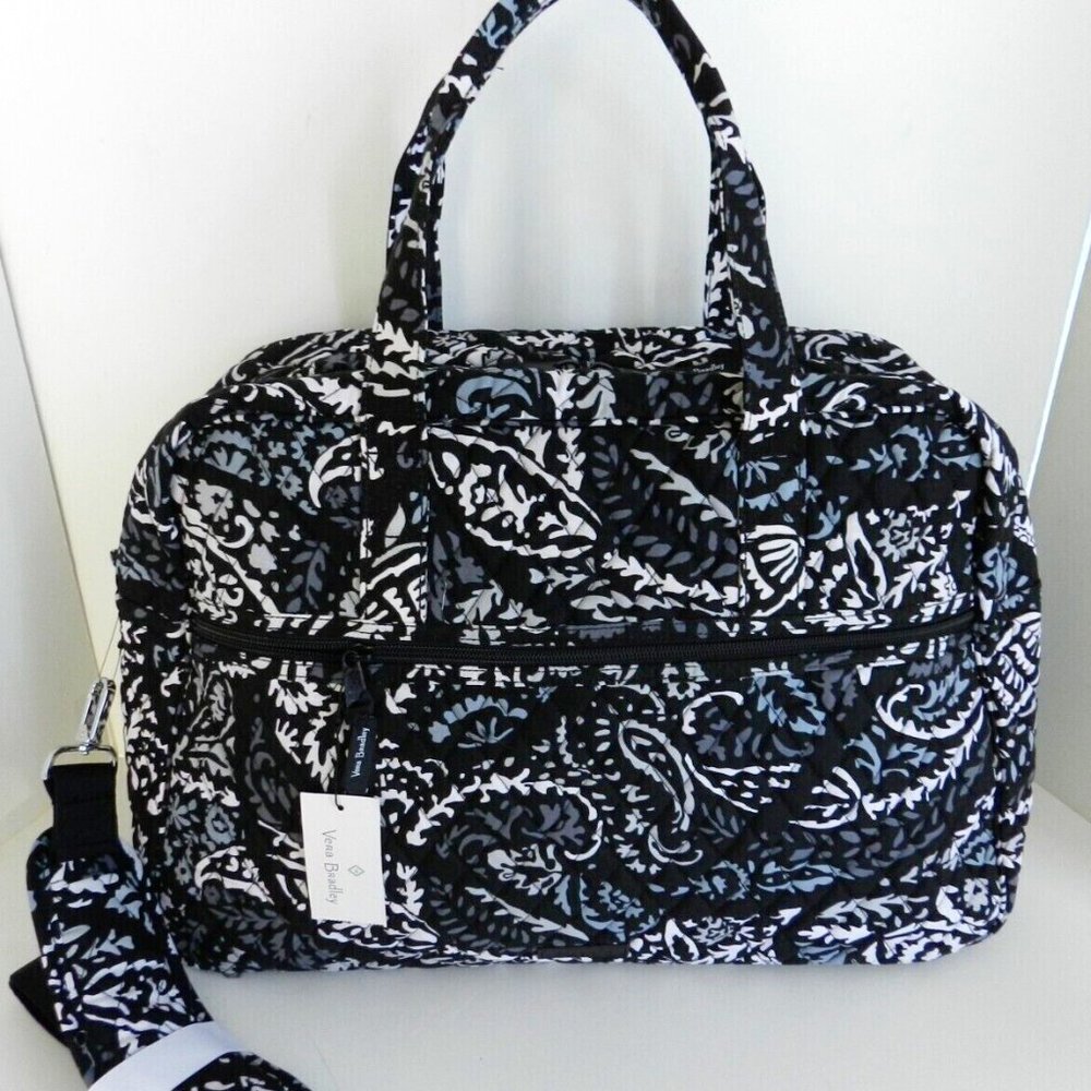 Vera Bradley Medium Traveler Bag in Paisley Noir - Picture 2 of 9